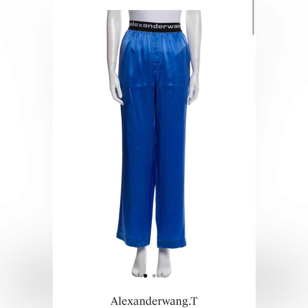 Alexander Wang Women's Blue Satin Pants